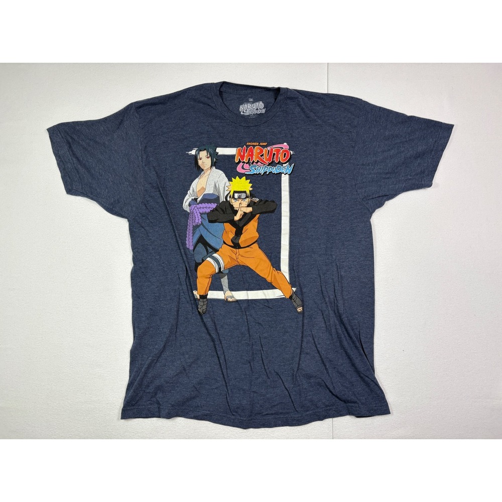 Naruto Shippuden T Shirt Mens 2X Blue Ripple Junction Sasuke Graphic Tee Shonen